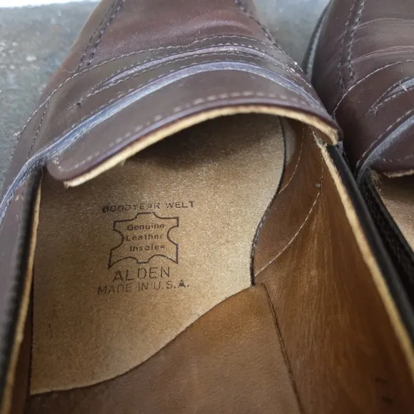 Alden Full Strap Leather Penny Loafers Slip On Shoes 686