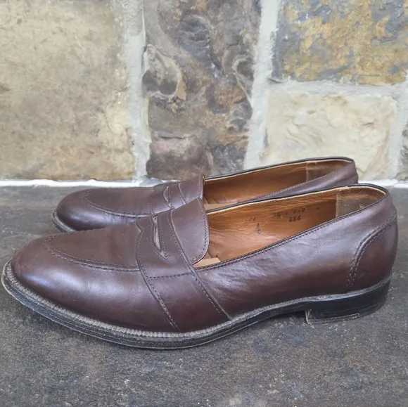 Alden Full Strap Leather Penny Loafers Slip On Shoes 686