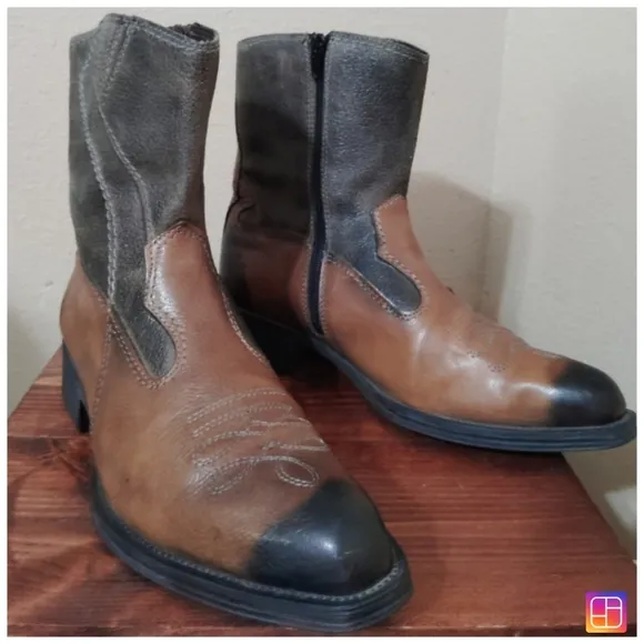 Aldo Brown and Black Cowboy Western Boots Size 41