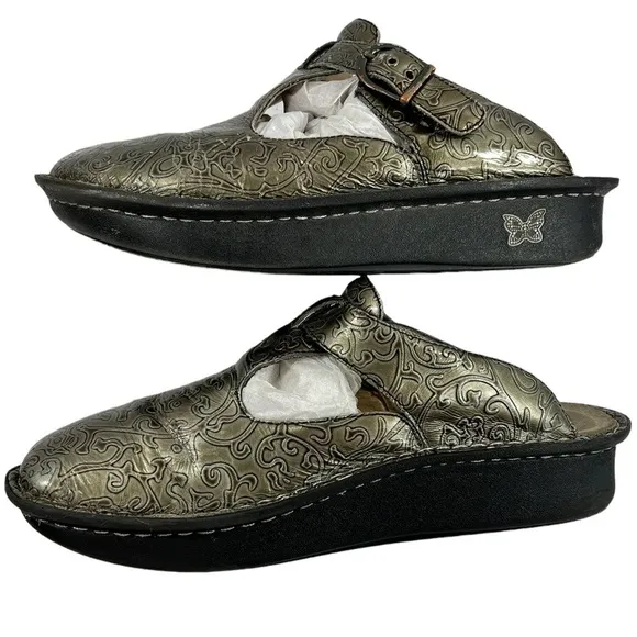 Alegria ALG-511 Pewter Slip On Clog Shoes