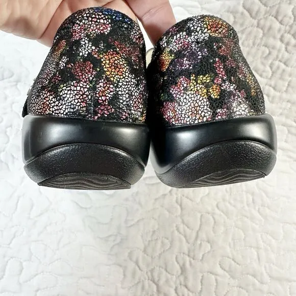 Alegria Kourtney Garland Mary Jane Multi Floral Leather Sparkle Size 36 USA 6.5