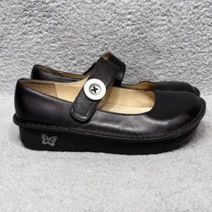 Alegria Paloma Womens Size 39 US 9 Mary Jane Shoes Black Napa Leather PAL-601