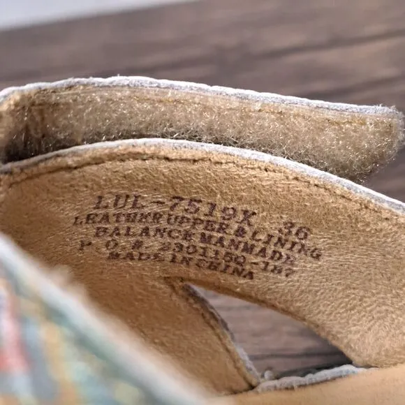 Alegria PG Lite Lula Woven Wonder Slingback Leather Sandals Women's Sz 6-6.5 NIB