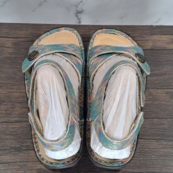 Alegria PG Lite Lula Woven Wonder Slingback Leather Sandals Women's Sz 6-6.5 NIB