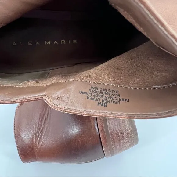 Alex Marie Boots Booties Leather Brown Tan 8