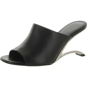 Alexander McQueen Womens Black Leather Mules Shoes New