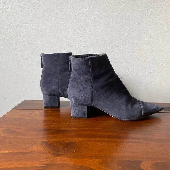 Alexandre Birman Blue Suede Heeled Boots