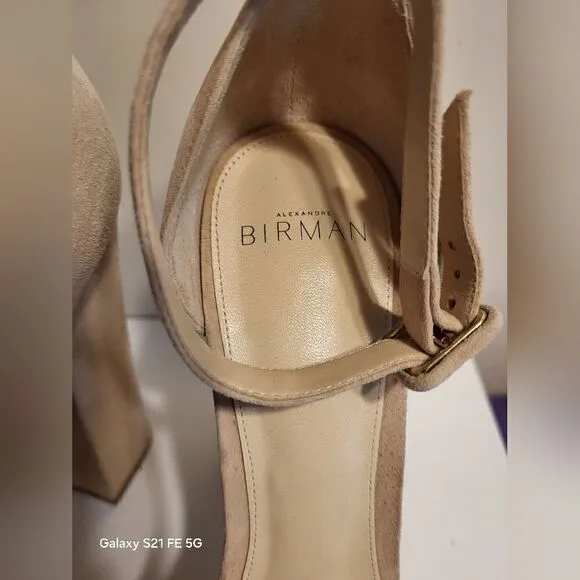 Alexandre Birman Tan Suede Platform Chunk Heel Sandals 8.5/39.5 Ret $700 Barneys
