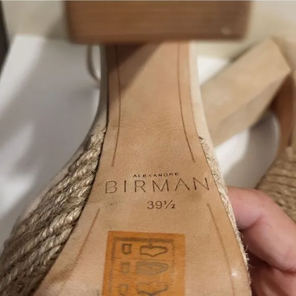 Alexandre Birman Tan Suede Platform Chunk Heel Sandals 8.5/39.5 Ret $700 Barneys
