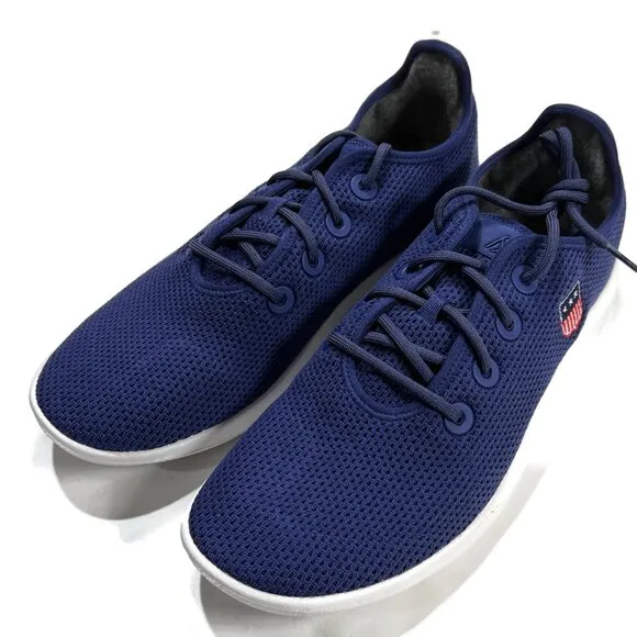 Allbirds Tree Runners Blue Ridge White Mens 13 New Box USA Logo Sneakers Shoes