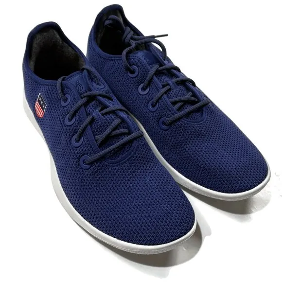 Allbirds Tree Runners Blue Ridge White Mens 13 New Box USA Logo Sneakers Shoes