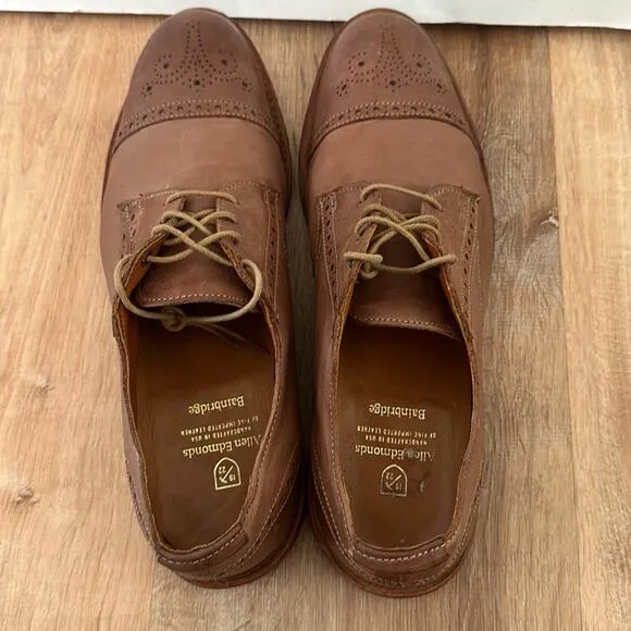 Allen Edmonds Bainbridge Brown Leather Captoe Derby Shoes Size Men's 12