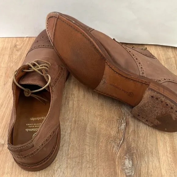 Allen Edmonds Bainbridge Brown Leather Captoe Derby Shoes Size Men's 12
