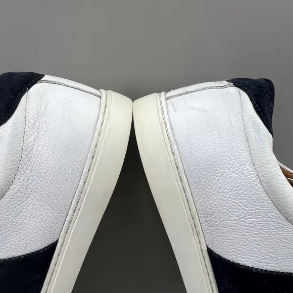 Allen Edmonds Courtside Tennis Sneakers Men Size 10 3E White Blue Leather Shoes