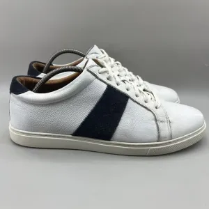 Allen Edmonds Courtside Tennis Sneakers Men Size 10 3E White Blue Leather Shoes