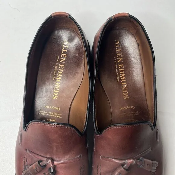 Allen Edmonds GRAYSON Bench Welt Brown Leather Tassel Loafers Men’s Size 10.5 C