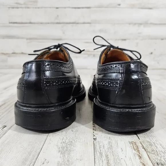 Allen Edmonds MacNeil Black Longwing Wingtips Men's Size Dress Shoes