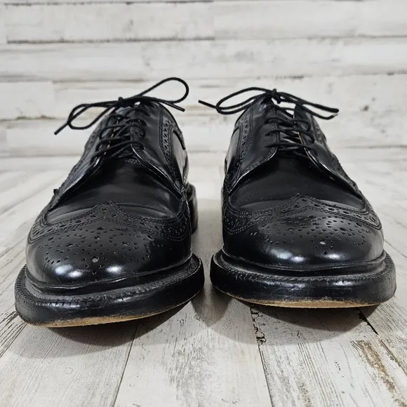 Allen Edmonds MacNeil Black Longwing Wingtips Men's Size Dress Shoes