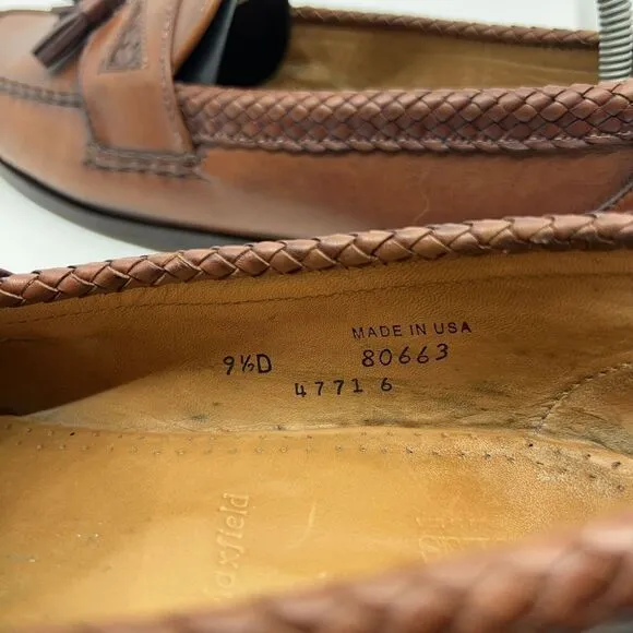 Allen Edmonds Maxfield Men’s Size 9.5 D Brown Leather Slip On Tassel Loafers