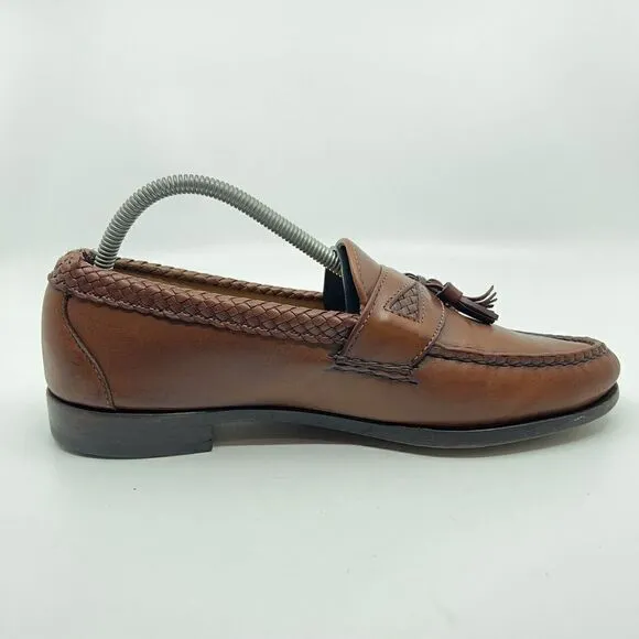 Allen Edmonds Maxfield Men’s Size 9.5 D Brown Leather Slip On Tassel Loafers