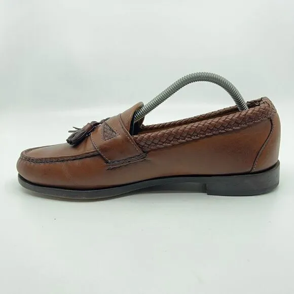 Allen Edmonds Maxfield Men’s Size 9.5 D Brown Leather Slip On Tassel Loafers