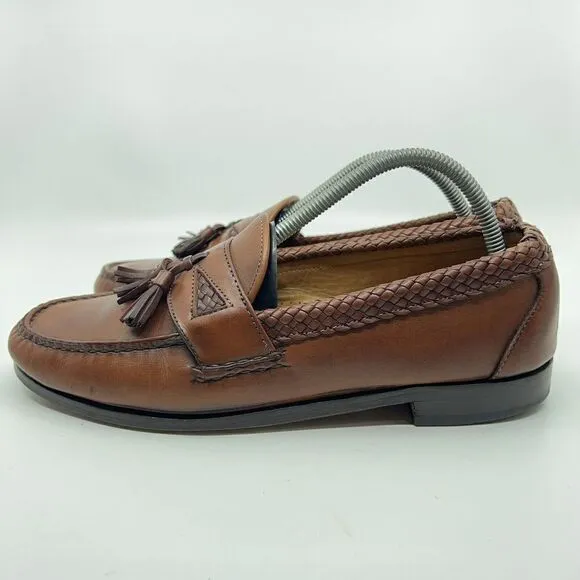 Allen Edmonds Maxfield Men’s Size 9.5 D Brown Leather Slip On Tassel Loafers