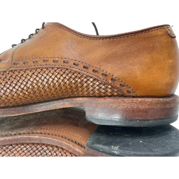 Allen Edmonds New Orleans Woven Oxford Cap Toe Brown Men’s Leather Shoe Sz 9