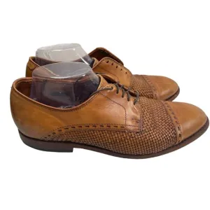 Allen Edmonds New Orleans Woven Oxford Cap Toe Brown Men’s Leather Shoe Sz 9