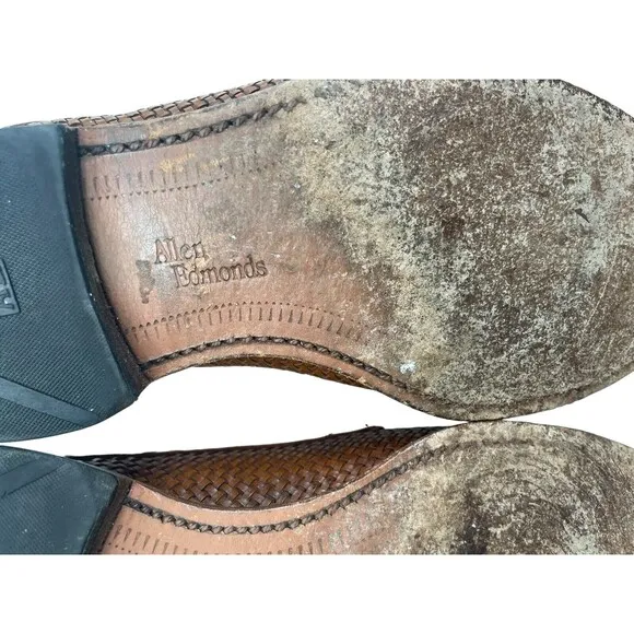 Allen Edmonds New Orleans Woven Oxford Cap Toe Brown Men’s Leather Shoe Sz 9