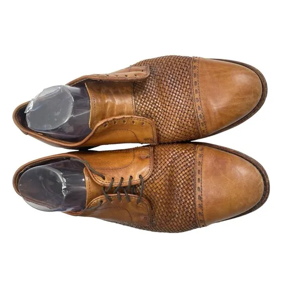 Allen Edmonds New Orleans Woven Oxford Cap Toe Brown Men’s Leather Shoe Sz 9