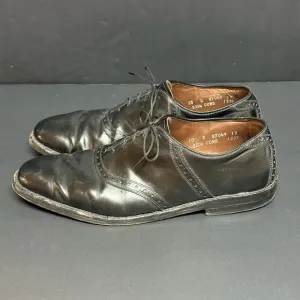 Allen Edmonds Polo Saddle Shoes Mens 10 Black Calfskin Leather Oxford USA Rare