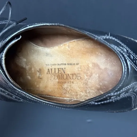 Allen Edmonds Polo Saddle Shoes Mens 10 Black Calfskin Leather Oxford USA Rare