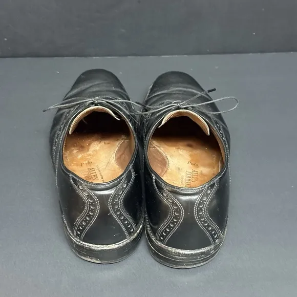 Allen Edmonds Polo Saddle Shoes Mens 10 Black Calfskin Leather Oxford USA Rare