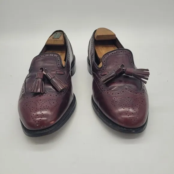 Allen Edmonds Shoes Men 8D Auburn  Burgundy Wingtip Slip On Loafers