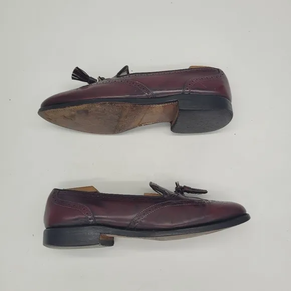 Allen Edmonds Shoes Men 8D Auburn  Burgundy Wingtip Slip On Loafers