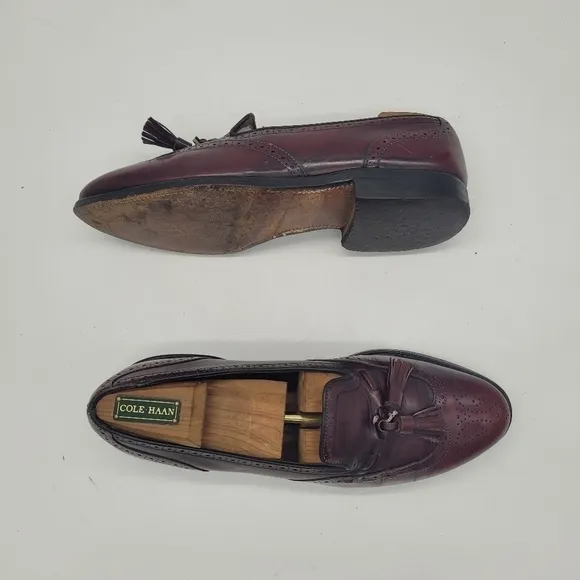 Allen Edmonds Shoes Men 8D Auburn  Burgundy Wingtip Slip On Loafers