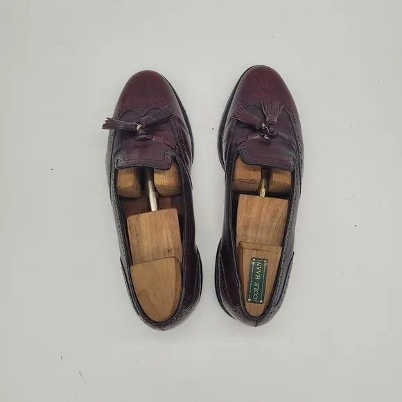 Allen Edmonds Shoes Men 8D Auburn  Burgundy Wingtip Slip On Loafers