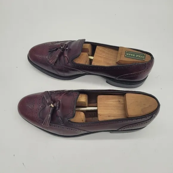 Allen Edmonds Shoes Men 8D Auburn  Burgundy Wingtip Slip On Loafers