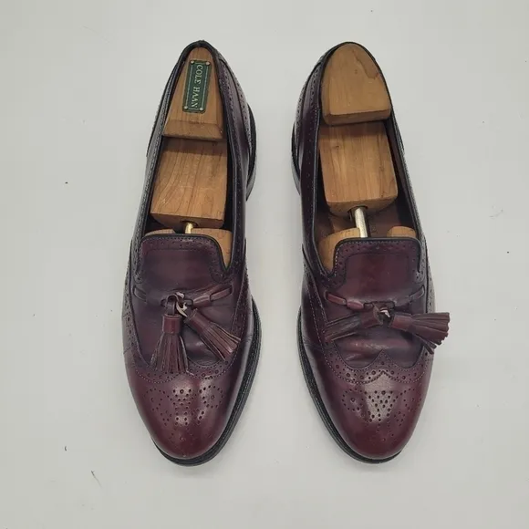 Allen Edmonds Shoes Men 8D Auburn  Burgundy Wingtip Slip On Loafers