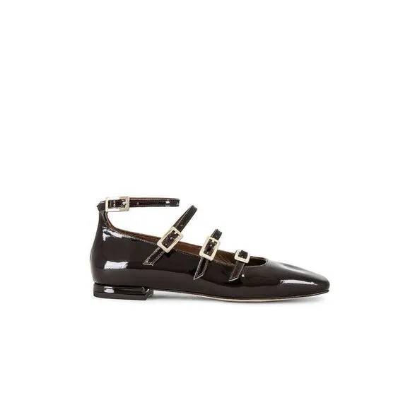 Alohas Free People Woman  Black Patent Leather Shoes Flats