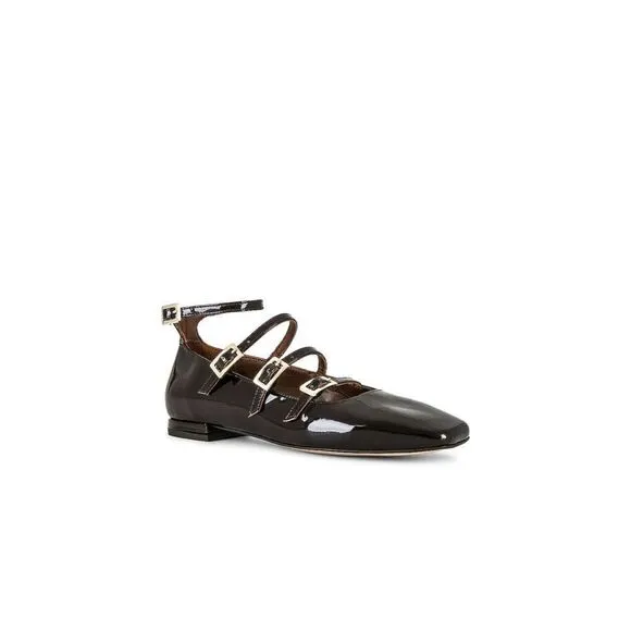 Alohas Free People Woman  Black Patent Leather Shoes Flats