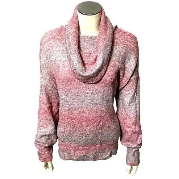 American Eagle Womens Cowl Neck Sweater Medium Pink &amp; Gray