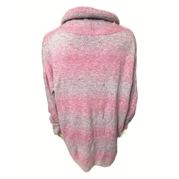 American Eagle Womens Cowl Neck Sweater Medium Pink &amp; Gray