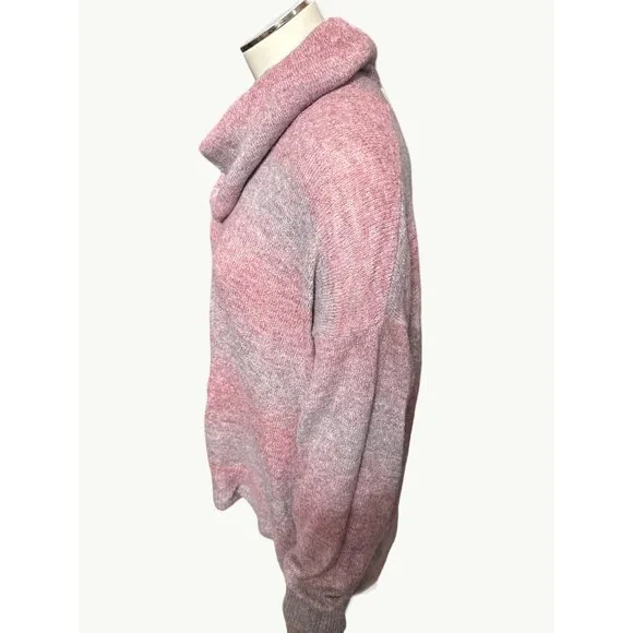 American Eagle Womens Cowl Neck Sweater Medium Pink &amp; Gray