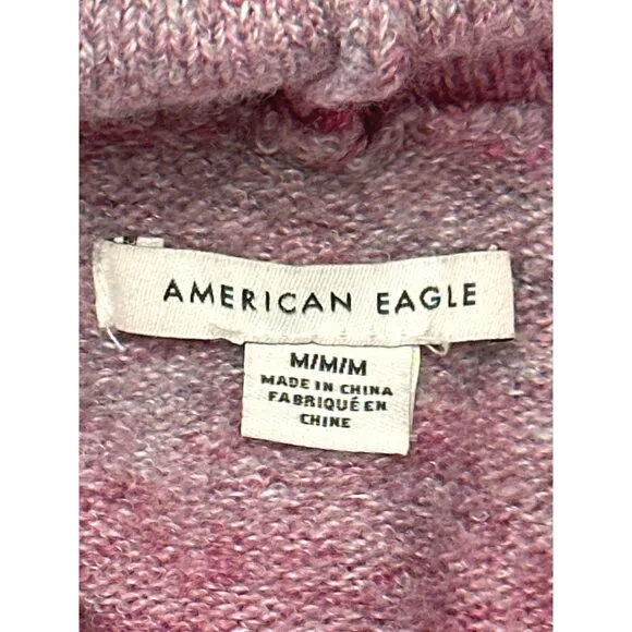 American Eagle Womens Cowl Neck Sweater Medium Pink &amp; Gray