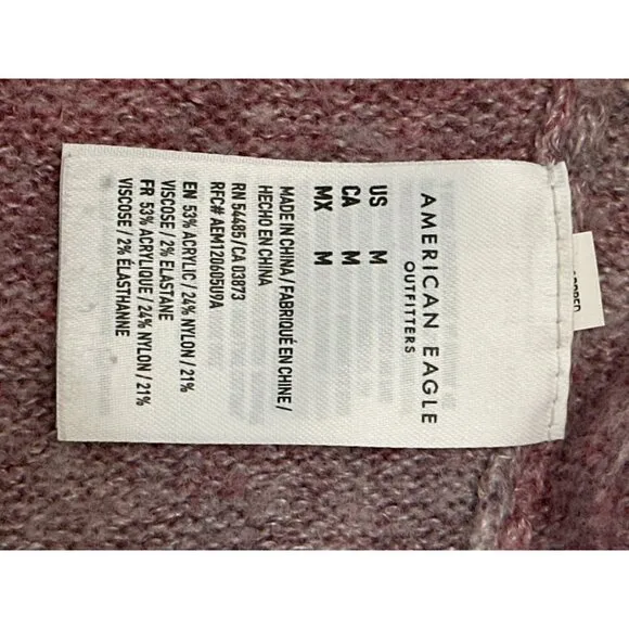 American Eagle Womens Cowl Neck Sweater Medium Pink &amp; Gray