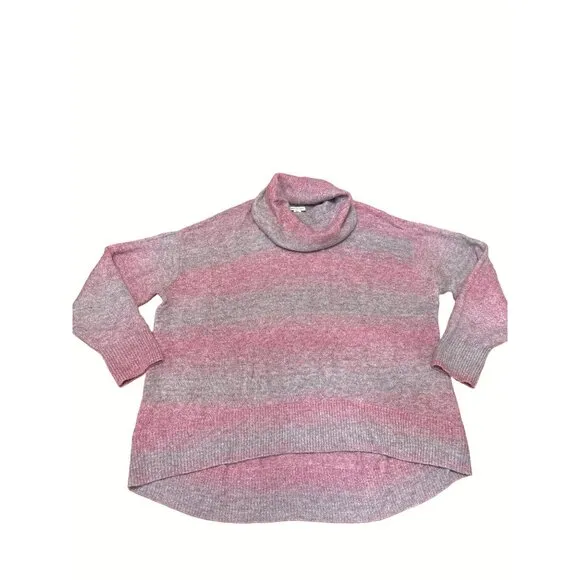 American Eagle Womens Cowl Neck Sweater Medium Pink &amp; Gray