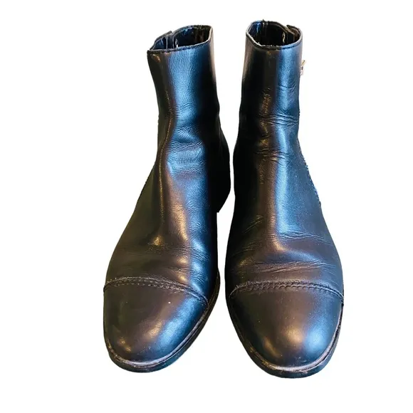 Ann Taylor Black Leather Moto Boot Size 8.5