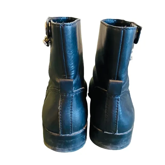 Ann Taylor Black Leather Moto Boot Size 8.5