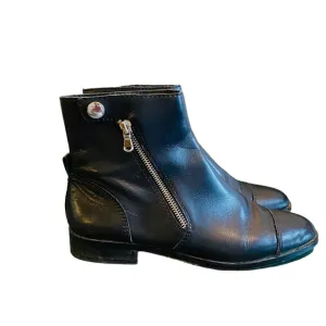 Ann Taylor Black Leather Moto Boot Size 8.5